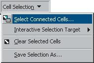 Selecting connected cells by using an expression query You can select cells by using a query expression in the Select Connected Cells dialog box This tool offers a more precise way to select cells by