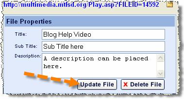 Add Title, Sub Title, and Description to Multimedia Each multimedia file that is
