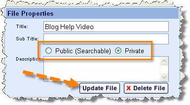 Make Multimedia Public or Private By default, all new multimedia uploaded to your multimedia space is marked as Public.