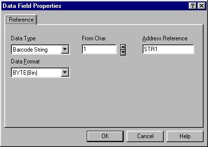 Figure 3 The Define Field dialog box For the Barcode String and the Memory Buffer data types, it is possible to select ASCII as display format. 4.