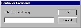 Figure 5 Data entry dialog box for entering command string Generally, the command string will be sent to the Barcode Scanner exactly as it is typed in this dialog box.