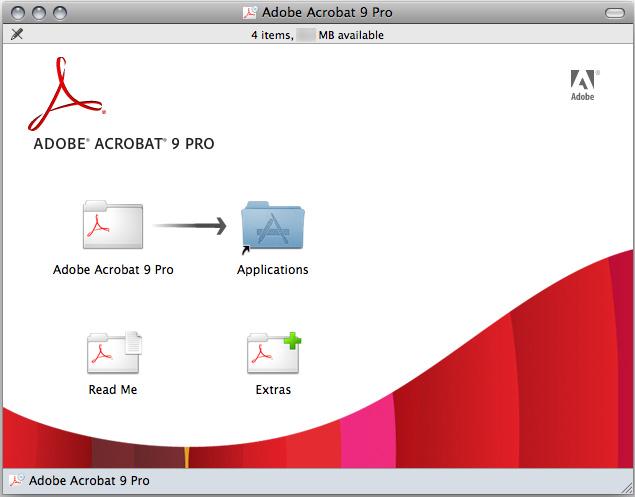 Installing in Mac OS 2. Drag the [Adobe Acrobat 9 Pro] icon onto the [Applications] icon. [Adobe Acrobat 9 Pro] is copied into the [Applications] folder. 3.