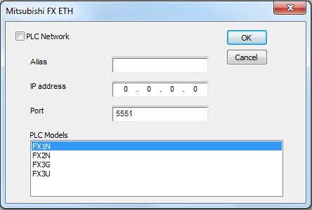 Protocol Editor Settings Tech-note Add [+] a driver in the Protocol editor and select the protocol called Mitsubishi FX ETH from the list of