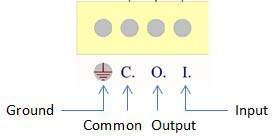 Activating the DC100 will close the contact between the Output (O) and Common (C) pins.