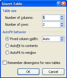 Under AutoFit behavior, choose options to adjust the table size. Converting Text to a Table 1.
