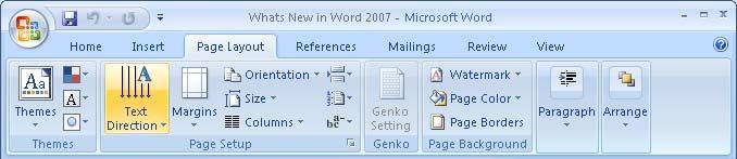 The Ribbon Upon launching Word 2007 for the first time the most noticeable change is likely Microsoft s replacement of the traditional toolbars and menus with the Ribbon.
