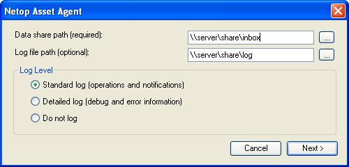Distribute and start Agent See Also For a list of available parameters for NetopAssetAgent.exe, refer to Netop Asset Agent details.