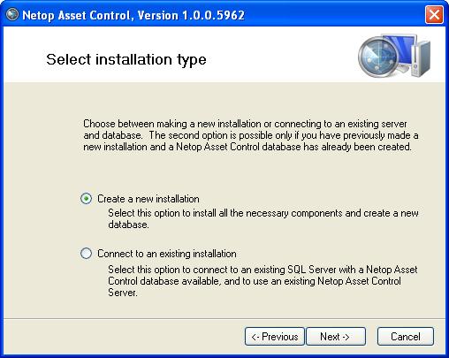 Install Netop Asset Control required setup automatically starts. Click Next on the welcome page to continue installing and setting up Netop Asset Control. 4.