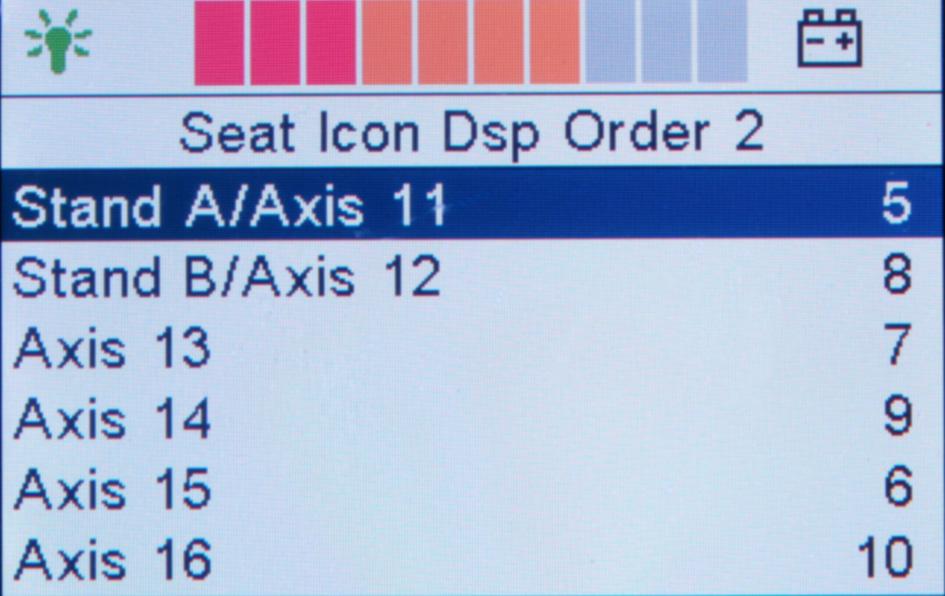 Seat Icon Dsp Ord 1 includes the most common seat functions: seat elevator, tilt, recline, legrest and the memory functions.