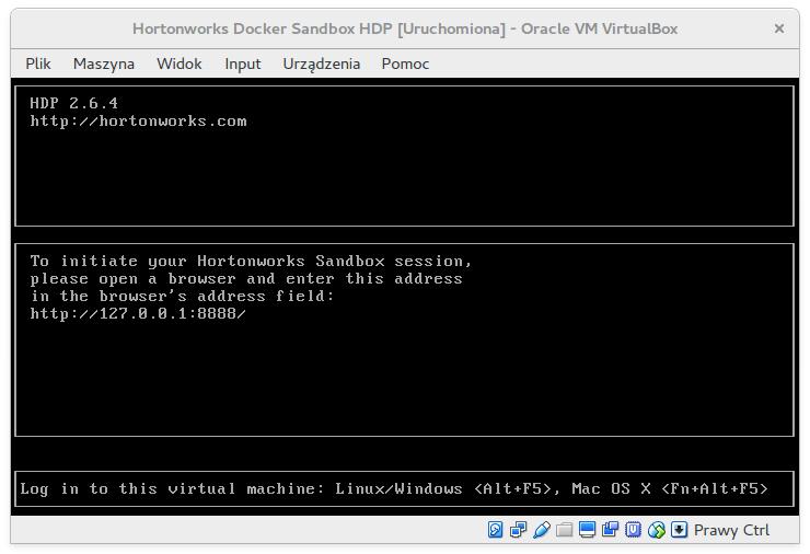 Hortonworks HDP Sandbox click Import and wait for VirtualBox to import the
