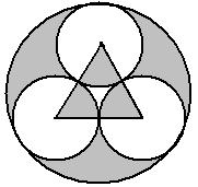 30. In figure each of the three smaller circles has radius 3cm and radius of bigger circle is R.