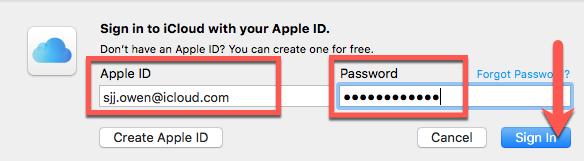 select Continue Enter your Apple ID email (with your