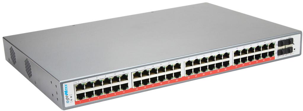 48x 10/100/1000M RJ45 (PoE1-48) + 4x 10G SFP+ L2+ features provide better manageability, security, QoS, and performance Support L2+ Switching features, including VLAN, TRUNK, Mirroring, Port