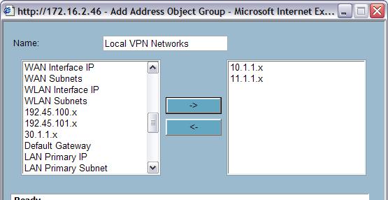 6. At the Add Address Object Group window, enter the name for the network group.