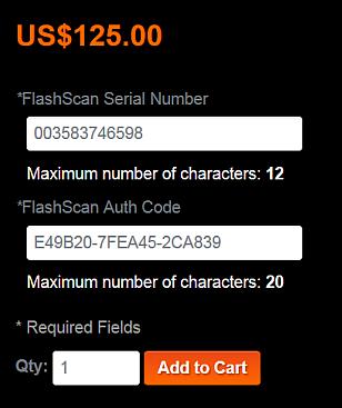 Order the correct product. FlashScan V2/AutoCal VIN licenses ordered using a FlashScan HD/AutoCal HD serial number and authentication code will not process automatically.