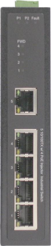Hardware Description In this paragraph, the Industrial switch s dimensions, LED definitions for Ethernet port, cabling information, and wiring installation will be described.