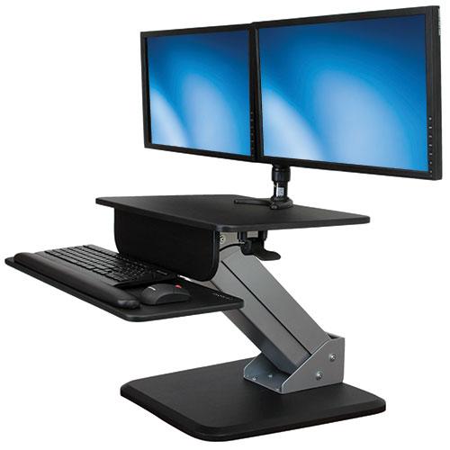 Flexible use and spacious setup The sit-stand workstation lets you make the most out of your desk area, and it s easy to integrate it into your current layout. It simply sits on your desktop.