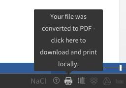 Click on the icon and the file will download to your browser's download folder, where you can open it and print it to a local or network