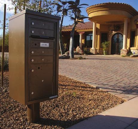 Pedestal-Mounted Mailboxes Added flexibility for Private Delivery With all the same features and options, security, and durability of the Florence wall-mounted versatile C modules, pedestal mounting