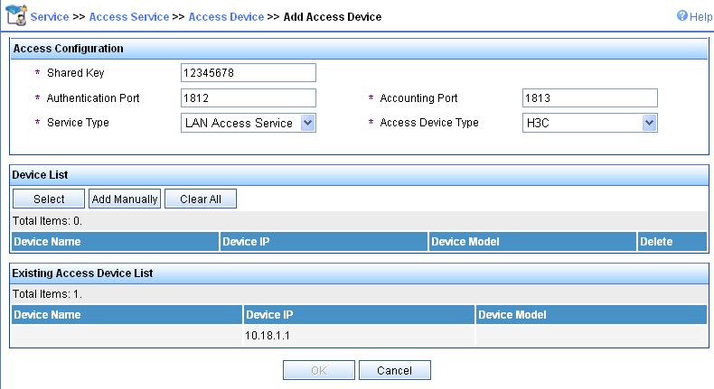 2) Configure the RADIUS server (imc) The following takes the imc (the imc versions are imc PLAT 3.20-R2602 and imc UAM 3.