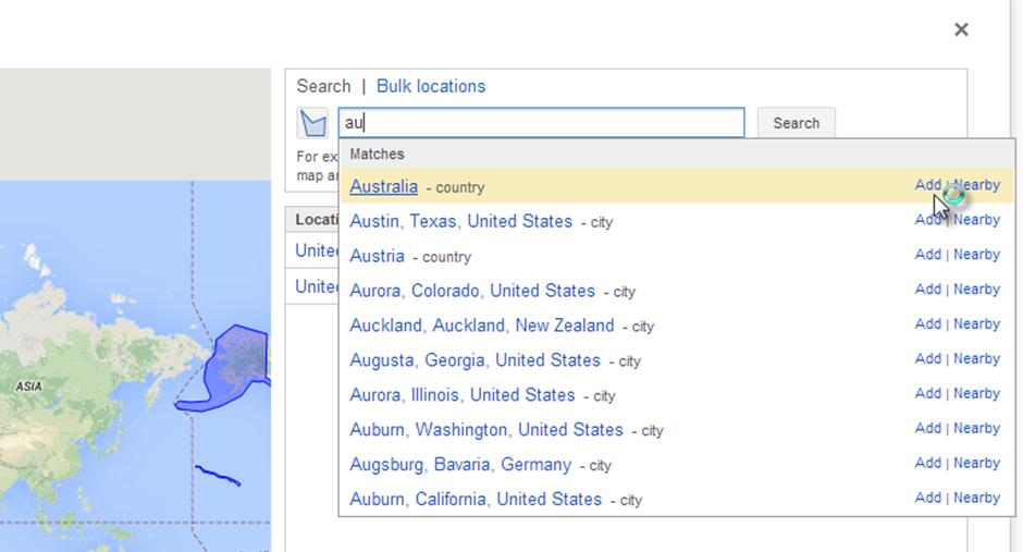 The default filter is set to show results for the US, you could stick with just the US or add more. I always add the UK.