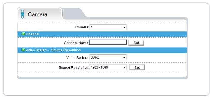 5 Camera Camera Name: Channel Name option can be set, more options are available in the OSD menu.