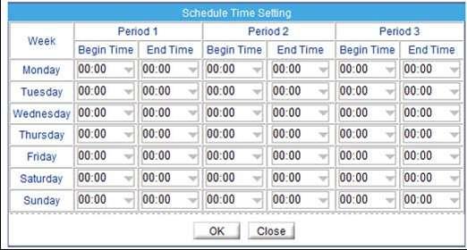 First enable Motion Parameter check box & set schedule.