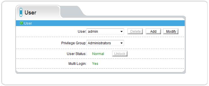 2.12.2 User setting Users can be added, removed or modified and be attached to any group for permissions.