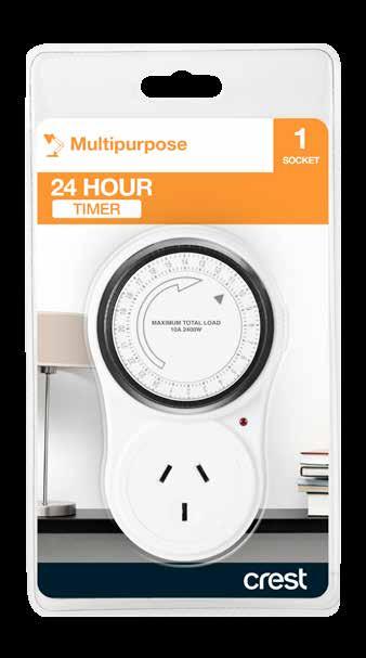 MULTIPURPOSE 24 Hour Timer Control your electric devices while you are away Up to 48 ON/OFF cycles in a 24