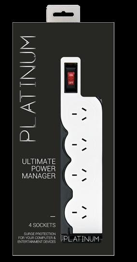 710V clamping voltage Platinum 4 Socket Surge Protector 6,000V maximum spike voltage 72,000A maximum amp current <1 nanosecond response time 1836 joule protection 10A