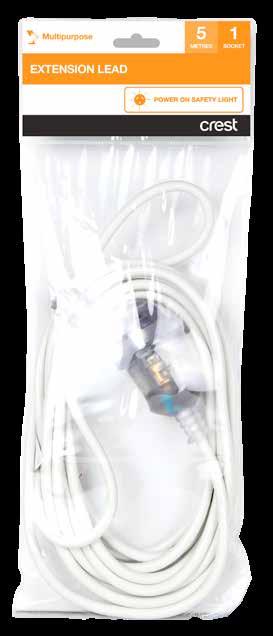 MULTIPURPOSE Power Extension Lead - 5m Designed to extend the length between a domestic appliance and the mains power socket