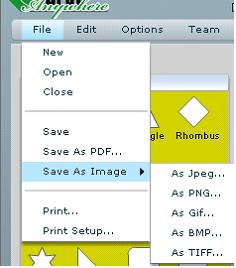 (is NOT AVAILABLE IN THE BETA VERSION) Save as a graphics Select menu File->Save As Image and choose a folder, file name and an image format to save.