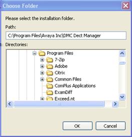 Installation of DMC DECT Manager Figure 4: Choose Folder window 5.