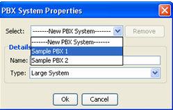 Modify a PBX system Use the PBX System Properties window to modify an existing PBX system. Modifying a PBX system 1. Select the PBX system to be modified from the Select drop down list.