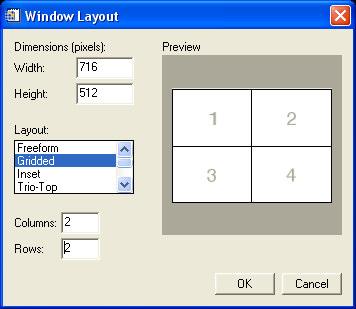 4) Set the number of columns and rows to 2. Then hit OK.