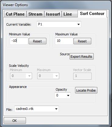 Figure 24: Surface Contour Results Panel The data at any point, or along a