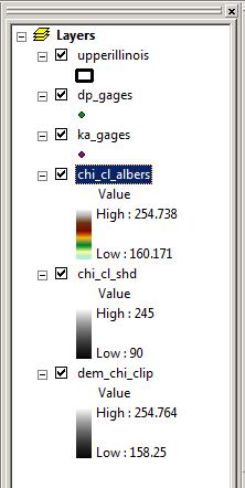 15. Change symbology (of chi_cl_albers): Double click the layer in the Layers list column at left OR right click and select Properties.