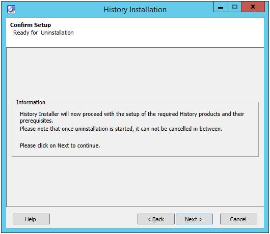 Section 6 Uninstallation Uninstalling History Embedded Data Collector 5.