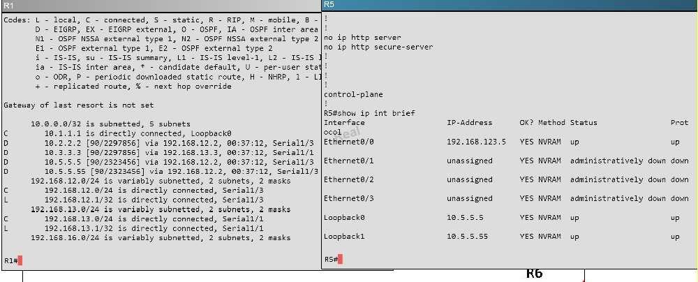 Correct Answer: A Section: Troubleshooting /Reference: : Using the "show ip int brief command" on R5 we can see the IP addresses assigned to this router.