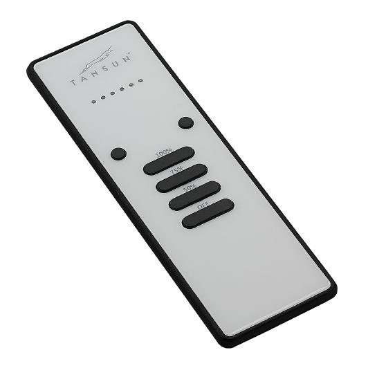 TANSUN REMOTE PRODUCT OVERVIEW The Tansun 6 channel remote will allow 6 individual heaters/zones to be variable controlled.