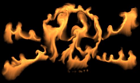 Figure 5.2: Fire density over a 512 512 density and 256 256 fluid simulation grid. we strongly suggest using the 3 pass MacCormack method described in [8].