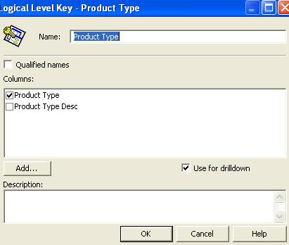 6) Right Click on Product Type-> New Logical Level Key and