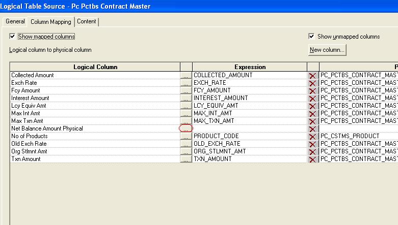 7) In the Expression Builder, select Physical Tables > PC_PCTBS_CONTRACT_MASTER >TXN_AMT