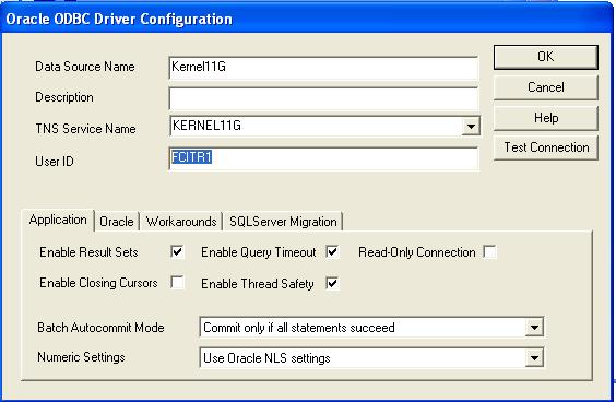 4. Click Finish to open the Oracle ODBC Driver Configuration dialog box. 5.