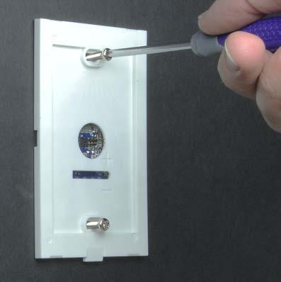 Using the Philips Screwdriver, tighten the top screw until it is snug, and then tighten the bottom screw