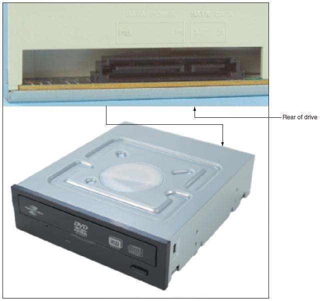 Figure 8-7 This internal DVD drive uses a SATA connection