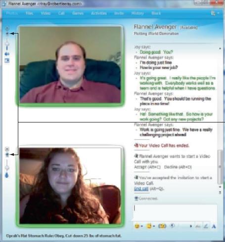 Figure 8-27 Windows Live Messenger session using a webcam