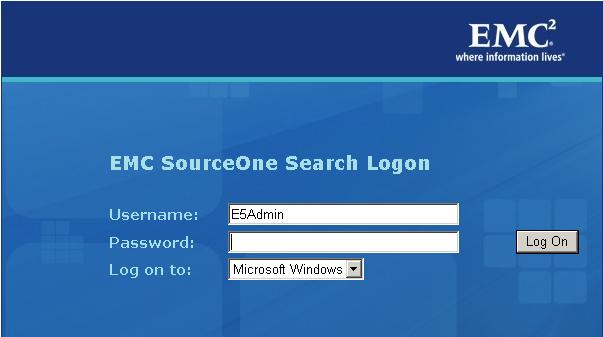 Getting Started In the context of SourceOne, the system on which the Search service is running is considered to be the local system because that is the system from which the logon command is issued.