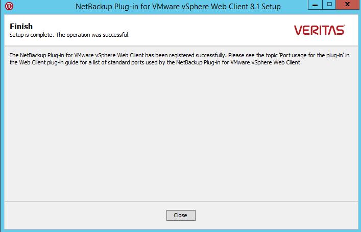 Installing the vsphere Web Client plug-in from a NetBackup media server and plug-in package host Installing the plug-in from a NetBackup media server and plug-in package host (web server) 110 Note: