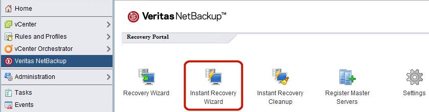Restoring virtual machines NetBackup Instant Recovery Wizard screens 76 NetBackup Instant Recovery Wizard screens The NetBackup Instant Recovery (IR) Wizard provides an option to recover and power on